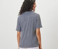 Bedrucktes Blusenshirt mit Knopfleiste