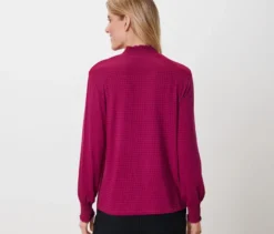 Bedrucktes Blusenshirt mit Stehkragen