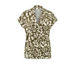 Bedrucktes Blusenshirt mit V-Ausschnitt