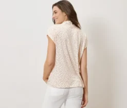Bedrucktes Blusenshirt mit V-Ausschnitt