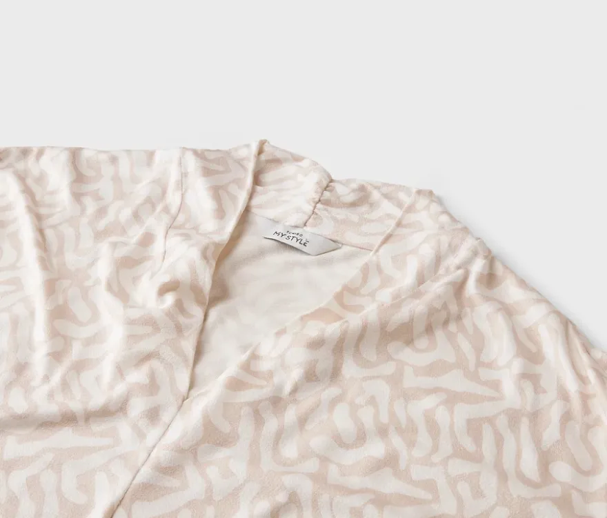 Bedrucktes Blusenshirt mit V-Ausschnitt