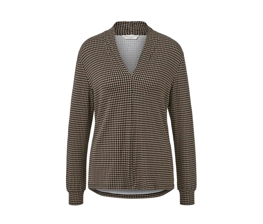Bedrucktes Blusenshirt mit V-Ausschnitt