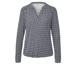Bedrucktes Blusenshirt, navy