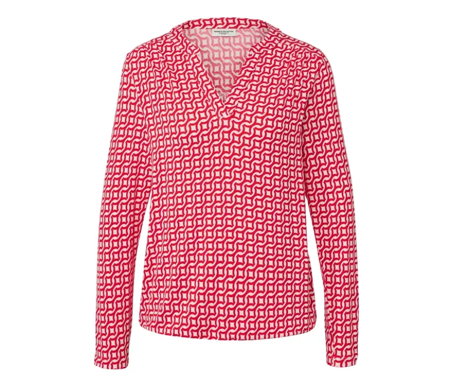 Bedrucktes Blusenshirt, rot