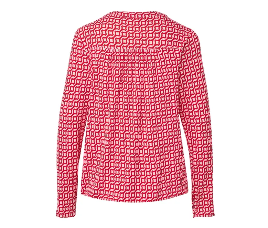 Bedrucktes Blusenshirt, rot
