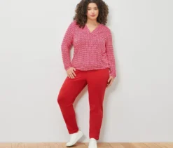 Bedrucktes Blusenshirt, rot