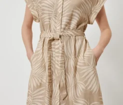 Bedrucktes Leinenkleid