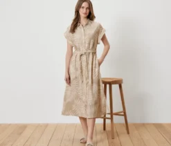 Bedrucktes Leinenkleid