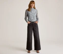 Bedrucktes Mesh-Rollkragenshirt