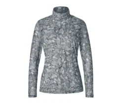 Bedrucktes Mesh-Rollkragenshirt