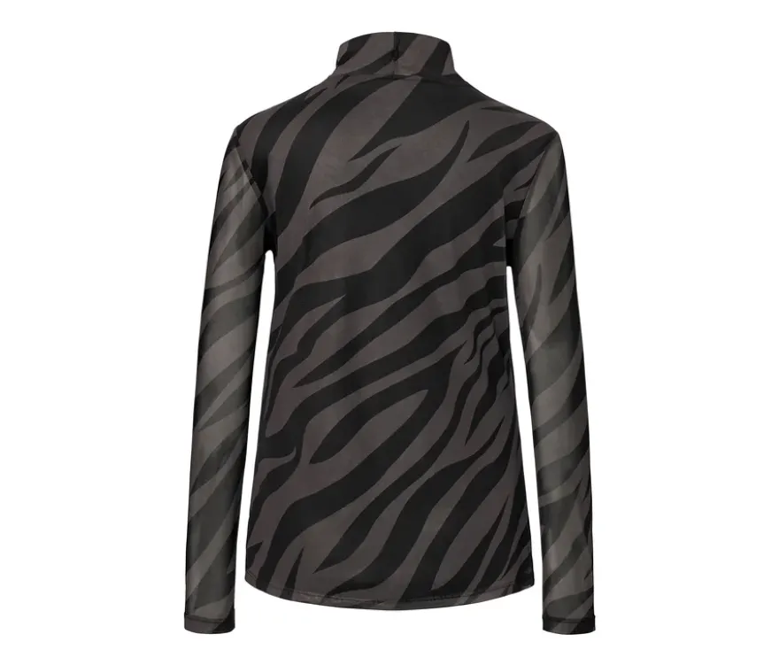 Bedrucktes Mesh-Rollkragenshirt