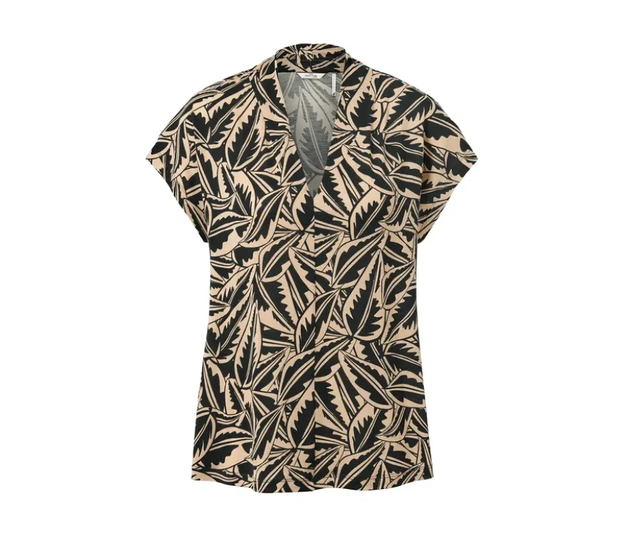 Bedrucktes Shirt mit Stehkragen