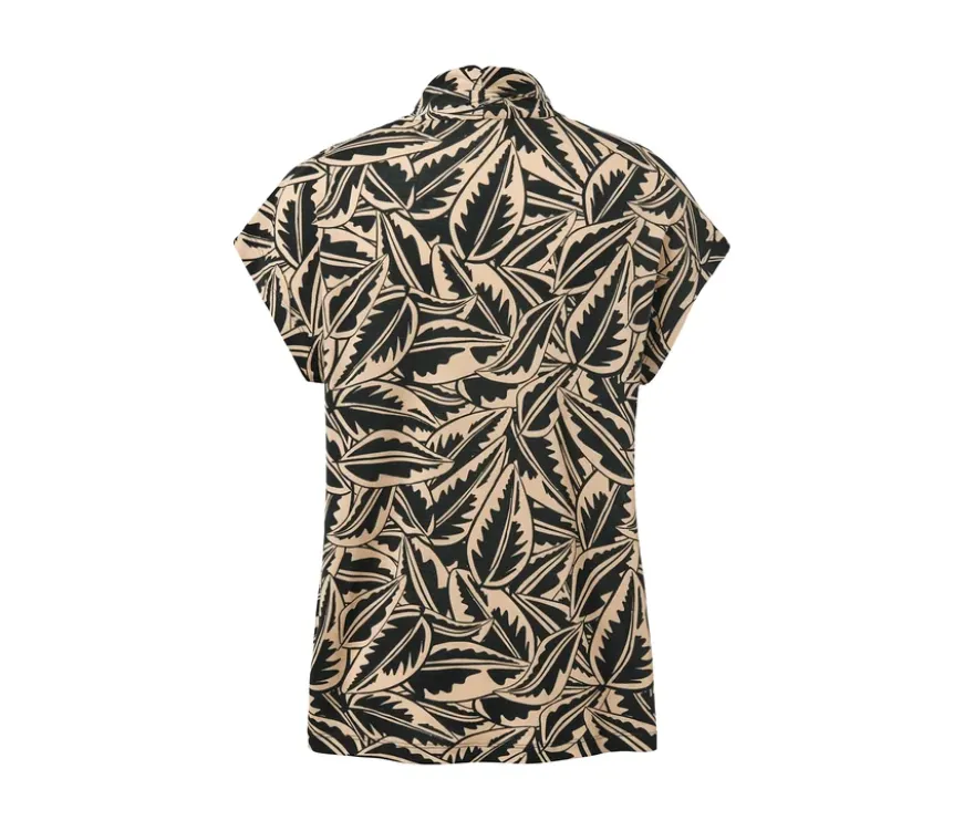 Bedrucktes Shirt mit Stehkragen