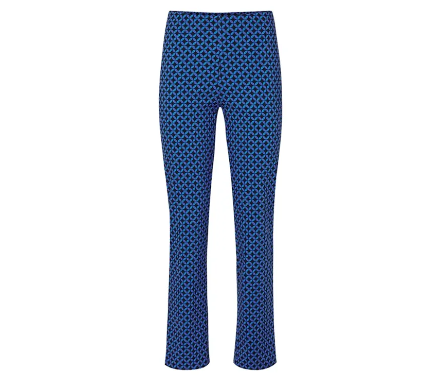 Bedruckte Stretchhose, kobaltblau