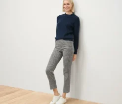 Bedruckte Stretchhose, navy