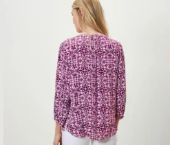 Bedruckte Tunika-Bluse, berry