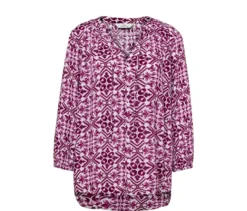 Bedruckte Tunika-Bluse, berry
