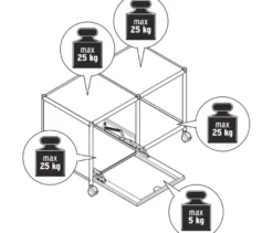 Beistelltisch Metall »CN3« mit 1 Klappenfach und Rollen, weiß