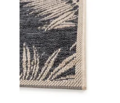 benuta Indoor-und-Outdoor-Läufer »River«, ca. 67 x 240 cm, blau mit Palmenblättern