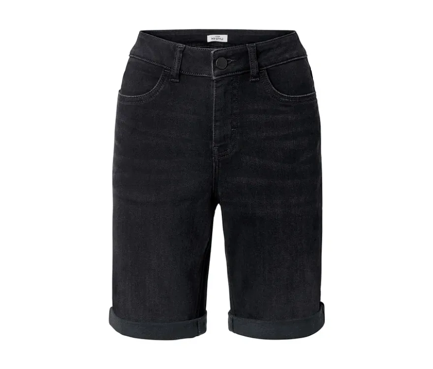 Bermuda Jeans ‒ Fit »Lea«, black denim
