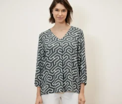 Bluse in Crinkle-Optik