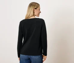 Blusenshirt aus Modal-Mix, schwarz