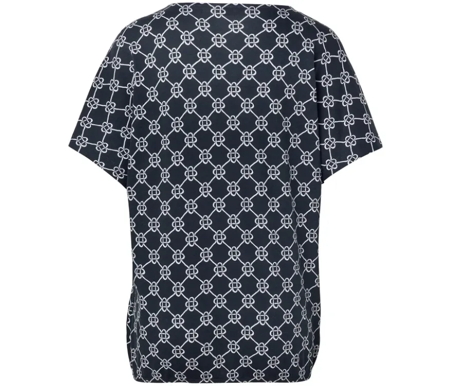 Blusenshirt, dunkelblau mit Minimalprint