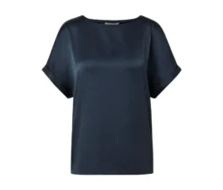 Blusenshirt im Materialmix, navy