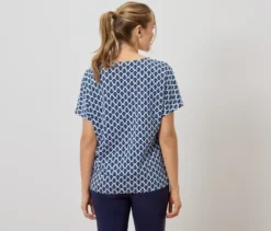 Blusenshirt, Minimal-Alloverprint