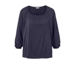 Blusenshirt mit 3/4-Arm, dunkelblau