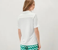 Blusenshirt mit Knopfleiste, weiß