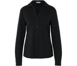 Blusenshirt mit Knopfleiste, schwarz