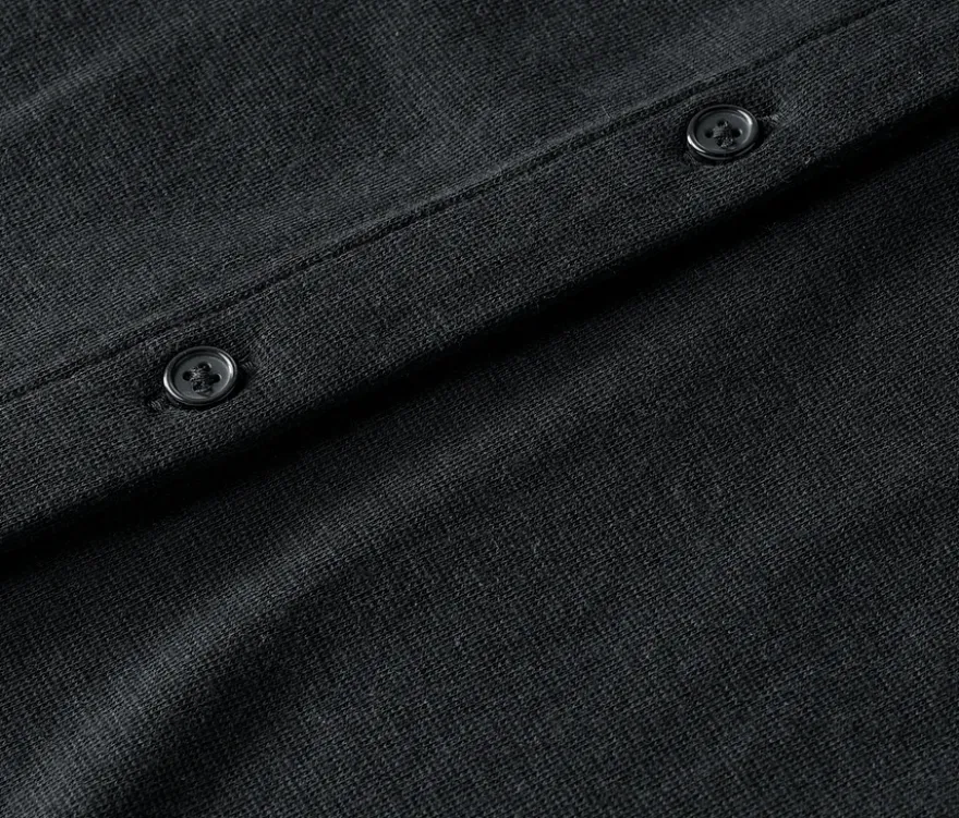 Blusenshirt mit Knopfleiste, schwarz