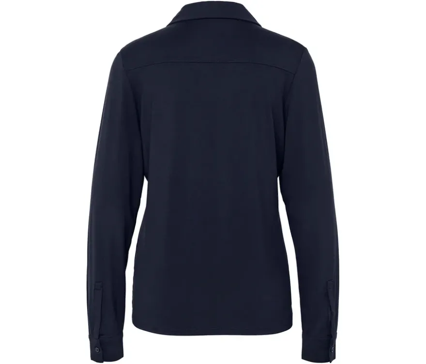 Blusenshirt mit Knopfleiste, dunkelblau