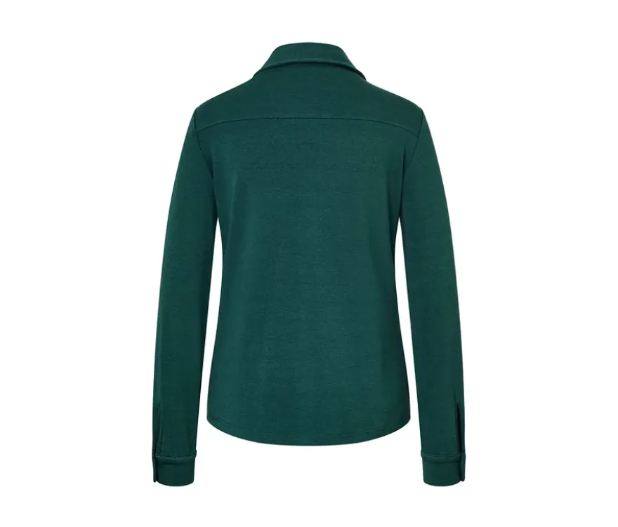 Blusenshirt mit Knopfleiste, grün