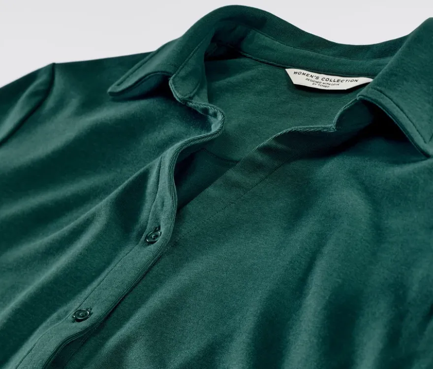 Blusenshirt mit Knopfleiste, grün