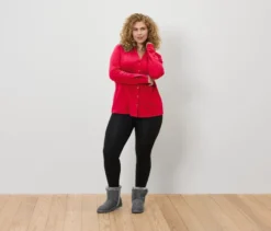 Blusenshirt mit Knopfleiste, rot