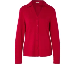 Blusenshirt mit Knopfleiste, rot