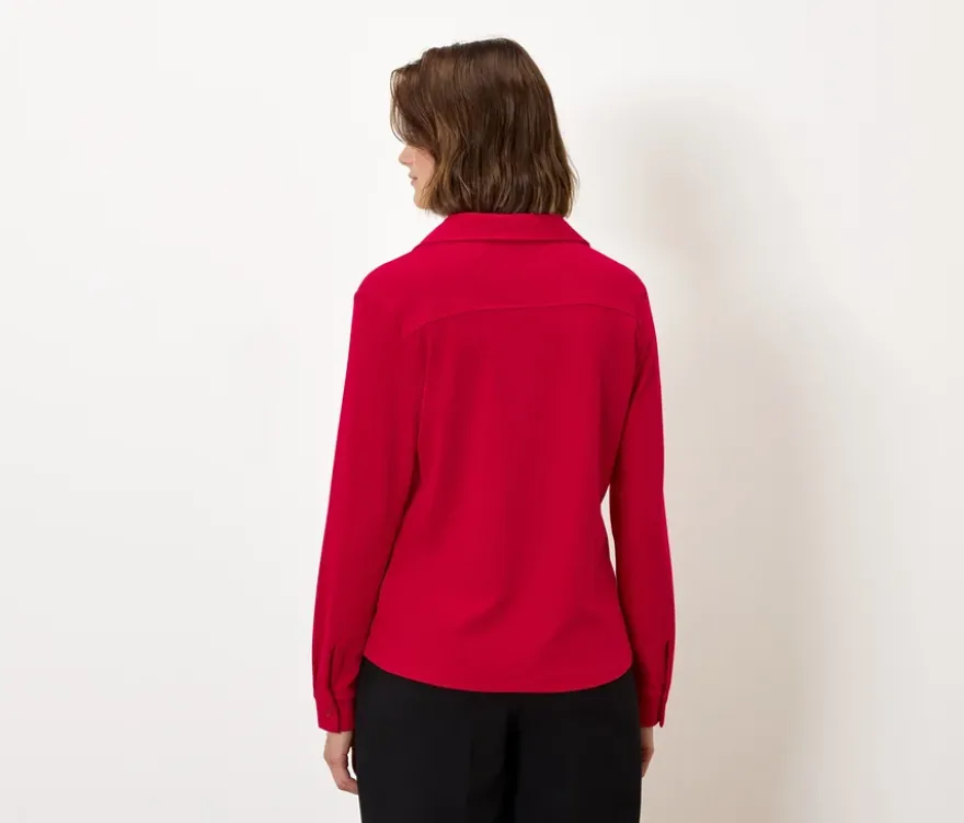 Blusenshirt mit Knopfleiste, rot