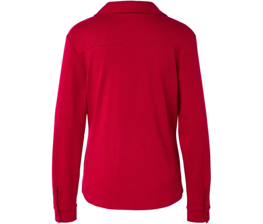 Blusenshirt mit Knopfleiste, rot