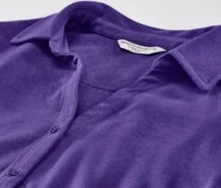 Blusenshirt mit Knopfleiste, lila