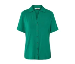 Blusenshirt mit Knopfleiste, smaragdgrün