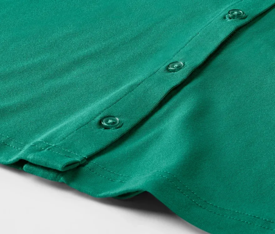 Blusenshirt mit Knopfleiste, smaragdgrün