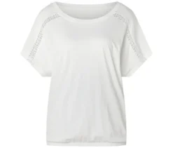 Blusenshirt mit Stickerei, weiß
