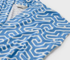 Blusenshirt mit V-Ausschnitt, blau