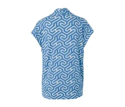 Blusenshirt mit V-Ausschnitt, blau