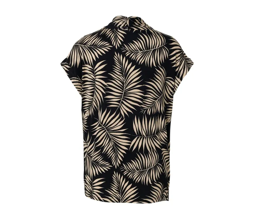 Blusenshirt mit V-Ausschnitt, Alloverprint