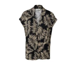Blusenshirt mit V-Ausschnitt, Alloverprint
