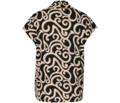 Blusenshirt mit V-Ausschnitt, schwarz