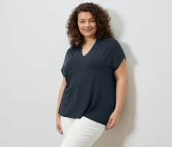 Blusenshirt mit V-Ausschnitt